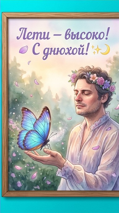 Поп-постер с бабочкой