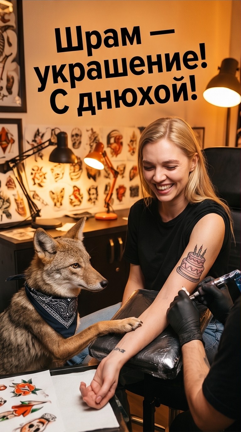 Рок-тату с койотом