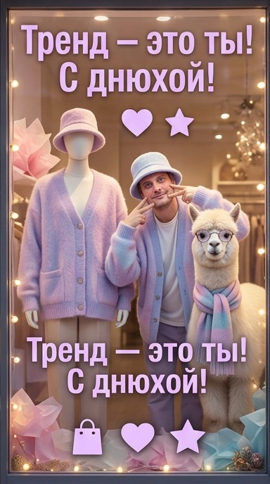 Поп-витрина с альпакой